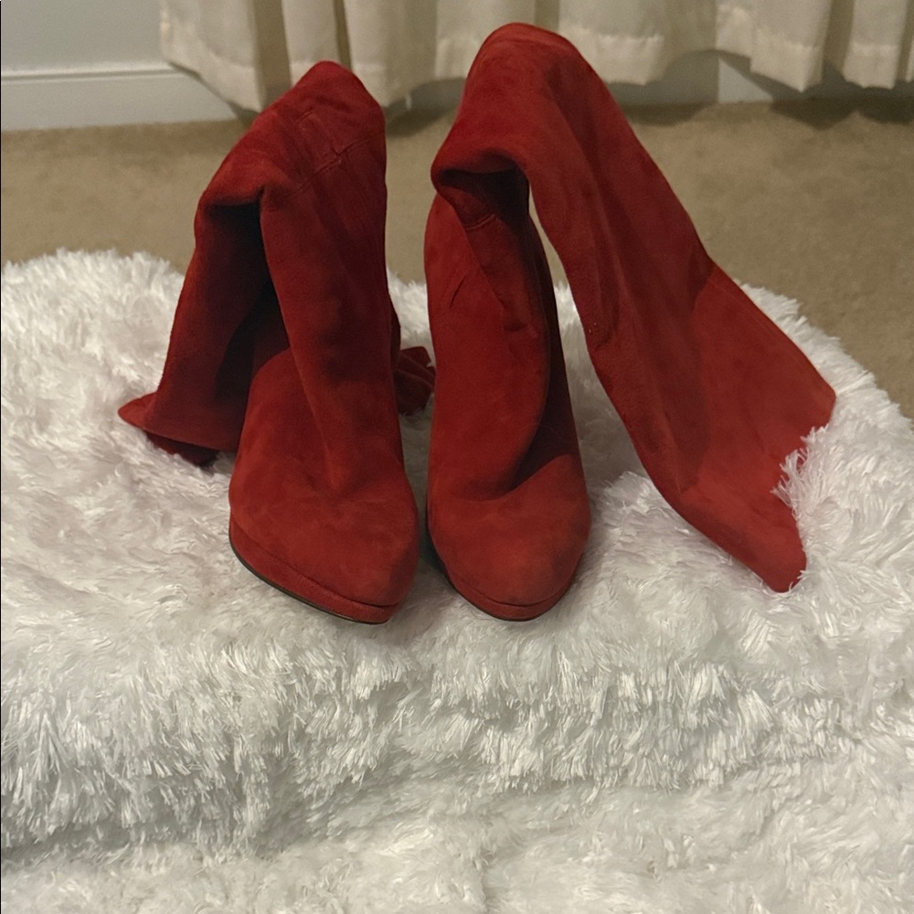 Nine West Red Over the Knee Boots